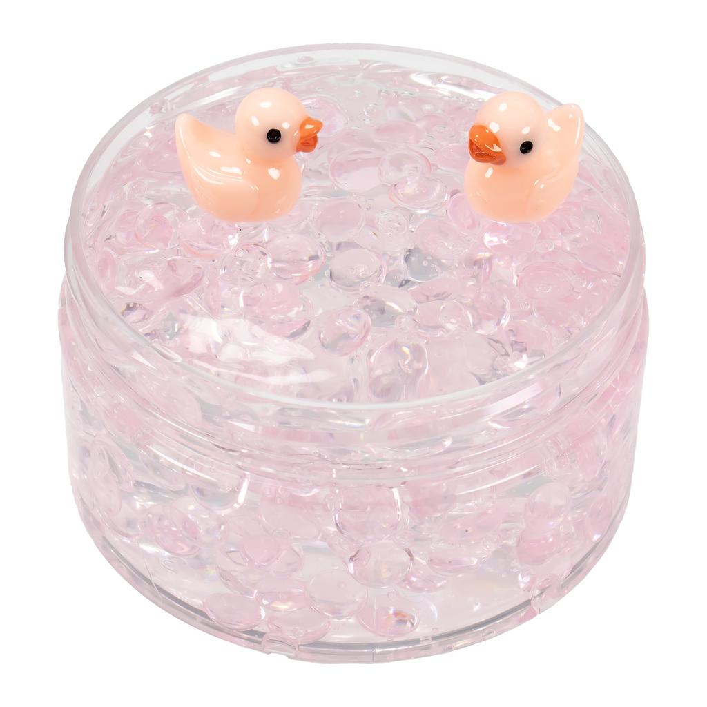 Набор Crystal Slime с прозрачными шариками, 120 мл, с подвесками-утками, Праздничный тянущийся нелипкий слайм, Новогодний подарок-антистресс для вечеринки