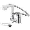SANEI Single Spray Mixer Faucet for Hair Base Rubber Made In Washing, Mount, 2-Hole, 0.5m Hose, Stopper, Shower/Straight Switch, Japan, K37100R-W
