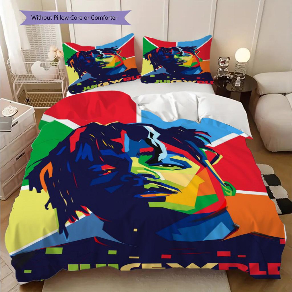 Juice Wrlds Cosmic Legacy Bedding (1 * duvet cover + 2 * pillowcase, without core) 2D Flat Christmas birthday gift Bedding set