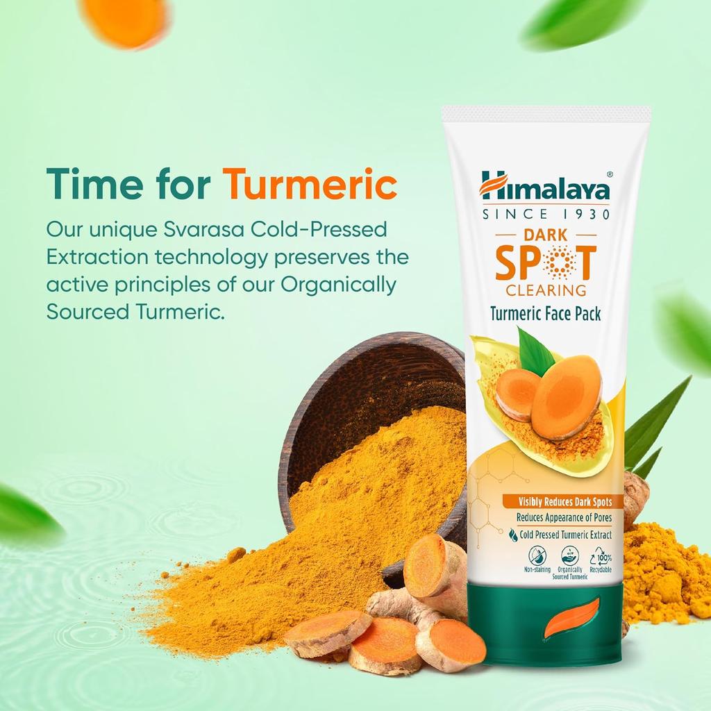 Himalaya Dark Spot Clearing Turmeric Face Pack 100G For Radiant Clear Skin And Even Tone Natural Skincare