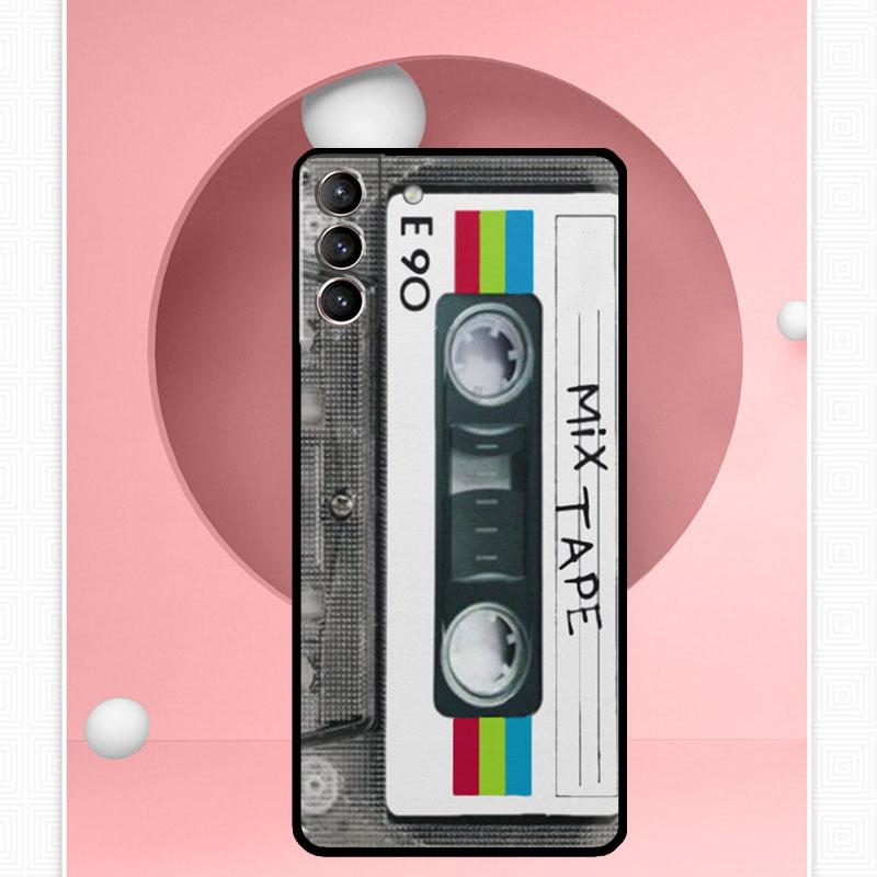 Cassette Mix Tape Case For Samsung Galaxy S22 S23 S24 Ultra Note 20 10 S8 S9 S10 Plus S21 S20 FE Soft Cover