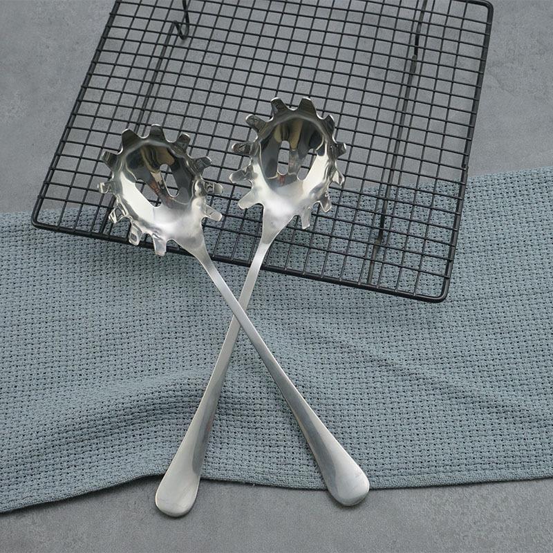 Ложка для льда из нержавеющей стали и половник для пасты с щипцами-дуршлагом для кухни и бара