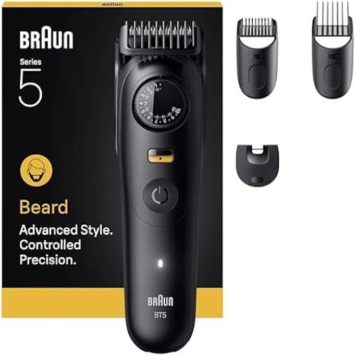 Tondeuse à Barbe - BRAUN - Series 5 - Lame Ultra-Affûtée - 120 Min Autonomie - 40 Longueurs