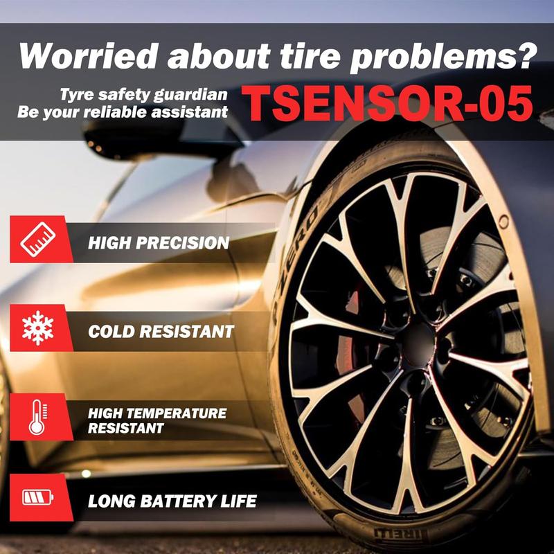 LAUNCH X431 TSENSOR-05 Универсальный датчик TPMS 315 МГц/433 МГц Двойная частота Регулируемый угол Резиновый клапан Монитор давления в шинах