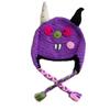 Purple Devil Horn Hat Hand Knitted Ear Protection Twist Braided Knitted Hat Casual Trend Funny Design Street Beanie Hat