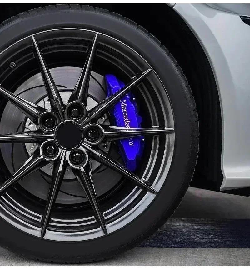 For Mercedes Benz 6pcs Car Styling Car Brake Caliper Stickers For AMG Mercedes Benz W204 W124 W201 W202 W212 W220 W205 GLA CLA Automotive Goods