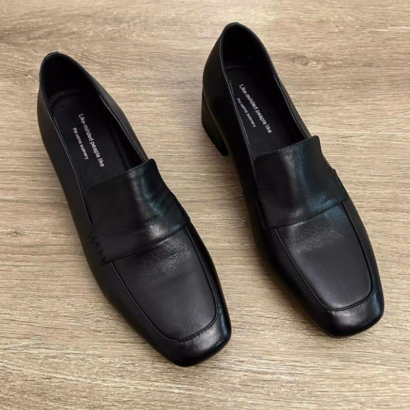 Fashion Square Toe Mid Heel Shoes 2025 Fashion Casual Loafers Office Dress Up Women Pumps Comfortable Soft Single Shoes Zapatos De Mujer