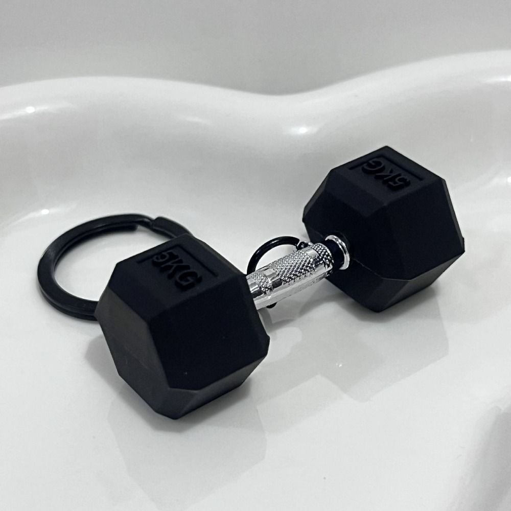 Hanging Ornament Sports Key Ring Fitness Equipment Barbell Pendant Dumbbell Keychain School Bags
