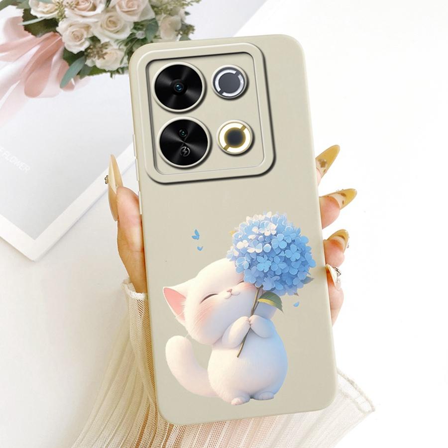 For Itel P65 4G Phone Case Cute Rabbit Painted Liquid Soft Silicone Bumber Shell For Itel P 65 4G Capa P671L Back Cover
