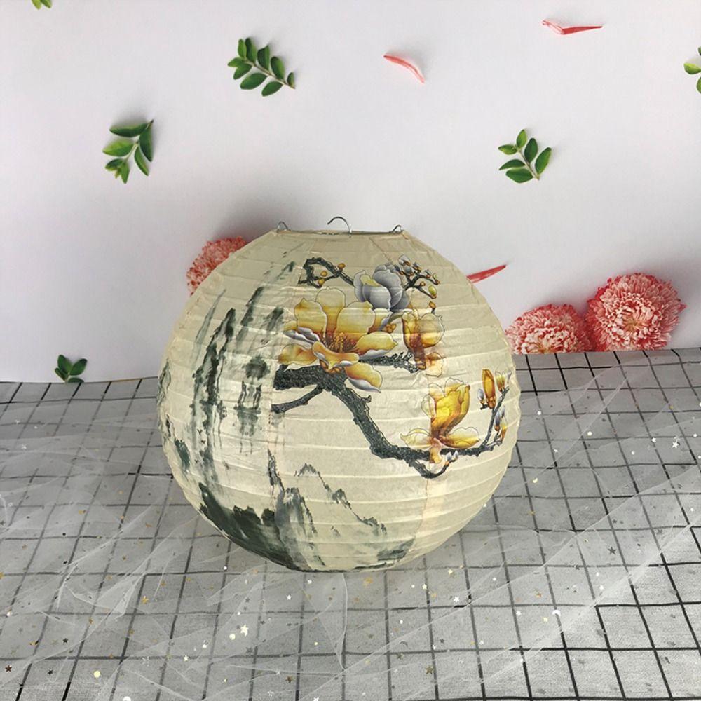 National Day Toys Gifts Temple Fair Decoration Paper Lantern Lampshade Flower Lantern Round Lamp