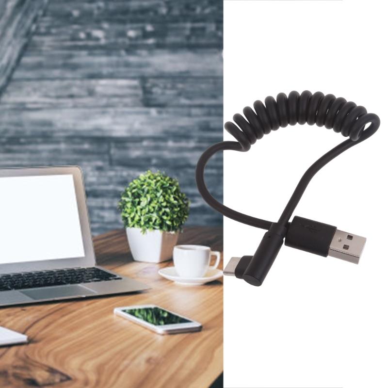 Спиральный кабель USB Type C, Угловой удлинитель USB C на USB2.0, Адаптер USB C 90 градусов, Кабели для синхронизации данных