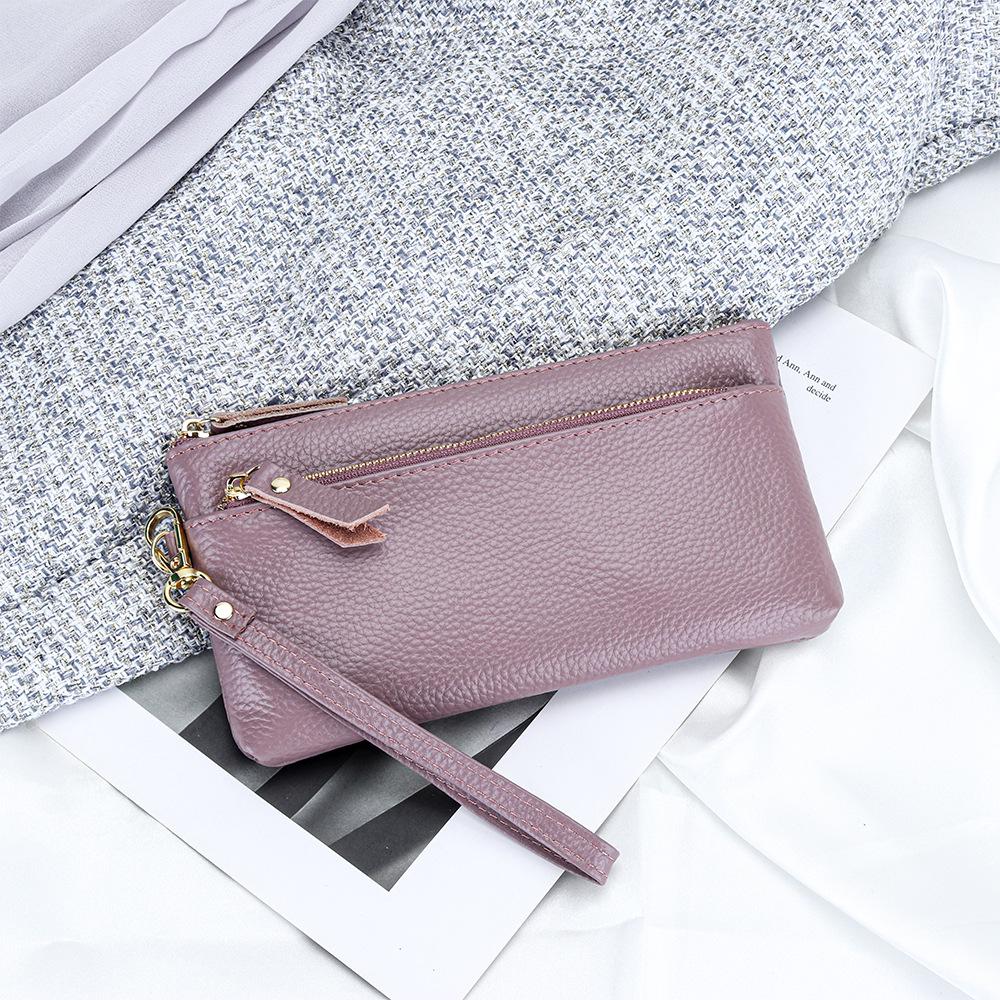 Женский кошелек-клатч из коровьей кожи большой вместимости с отделением для телефона