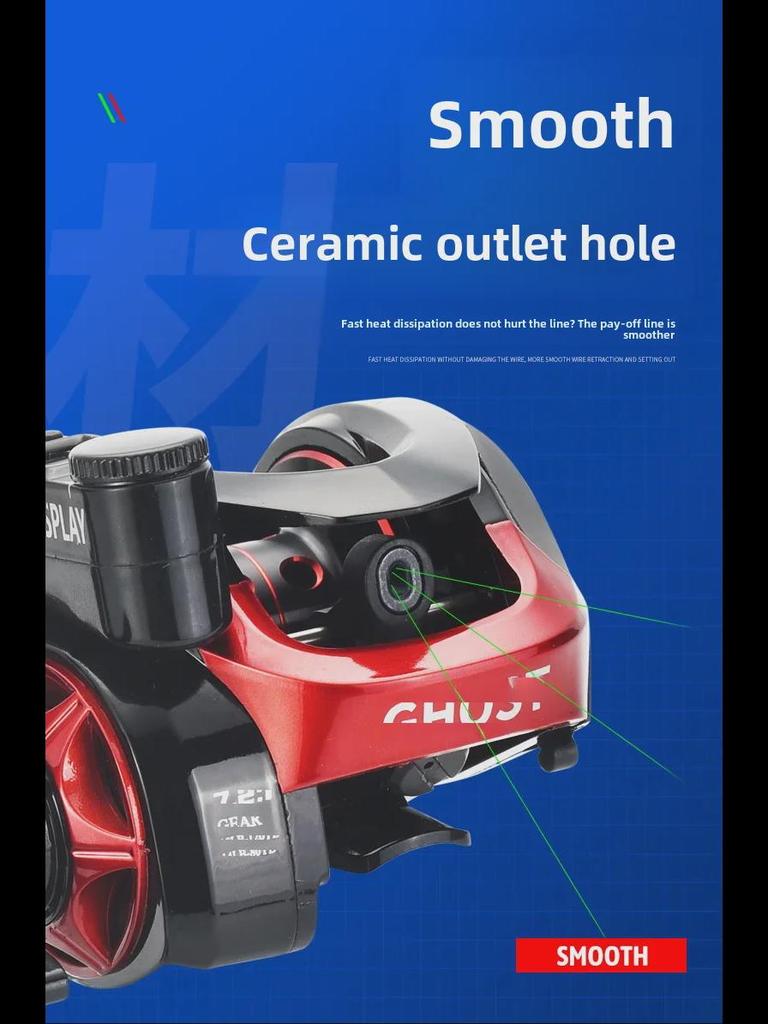 Катушка для плота Kemai Longqiao с памятью, цифровым счетчиком и леской для дальнего заброса.