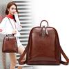 Stylish Anti-theft Backpack Women's Retro Oil Wax Leather Preppy Backpack Travel Chic Bag