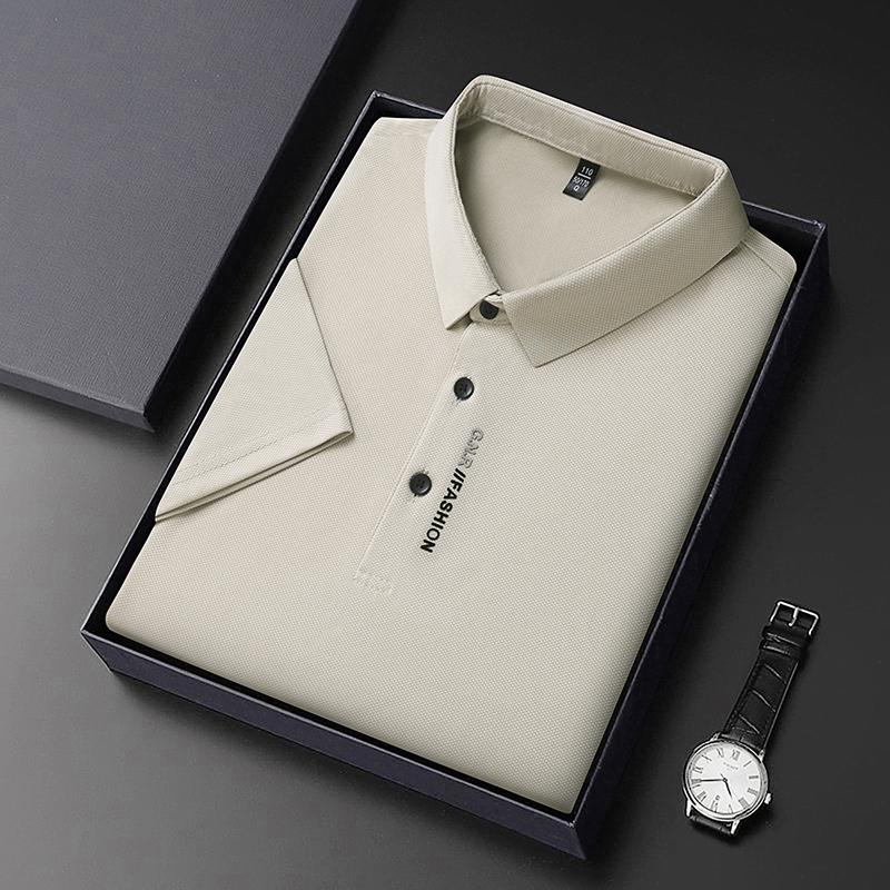 Роскошная Мужская Футболка Поло Высокого Качества Принт Мода Короткий Рукав Воротник-стойка Корея Футболка Лето Новый Бизнес Классический Тренд Мужская Одежда Верх