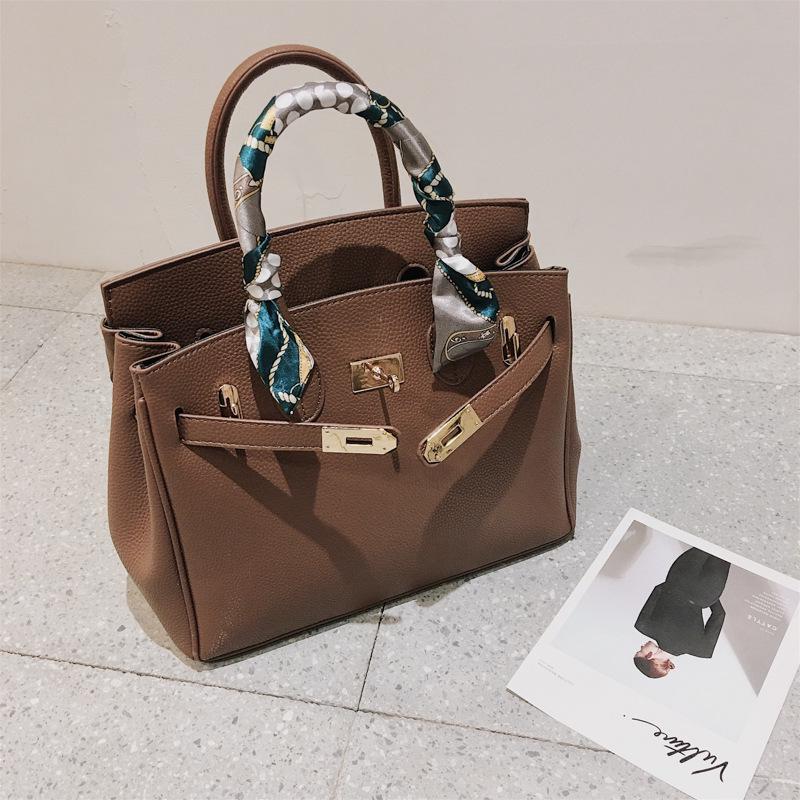 Women Bags Fashion Lychee Pattern Platinum Bag Hand Shoulder Diagonal Female Bag