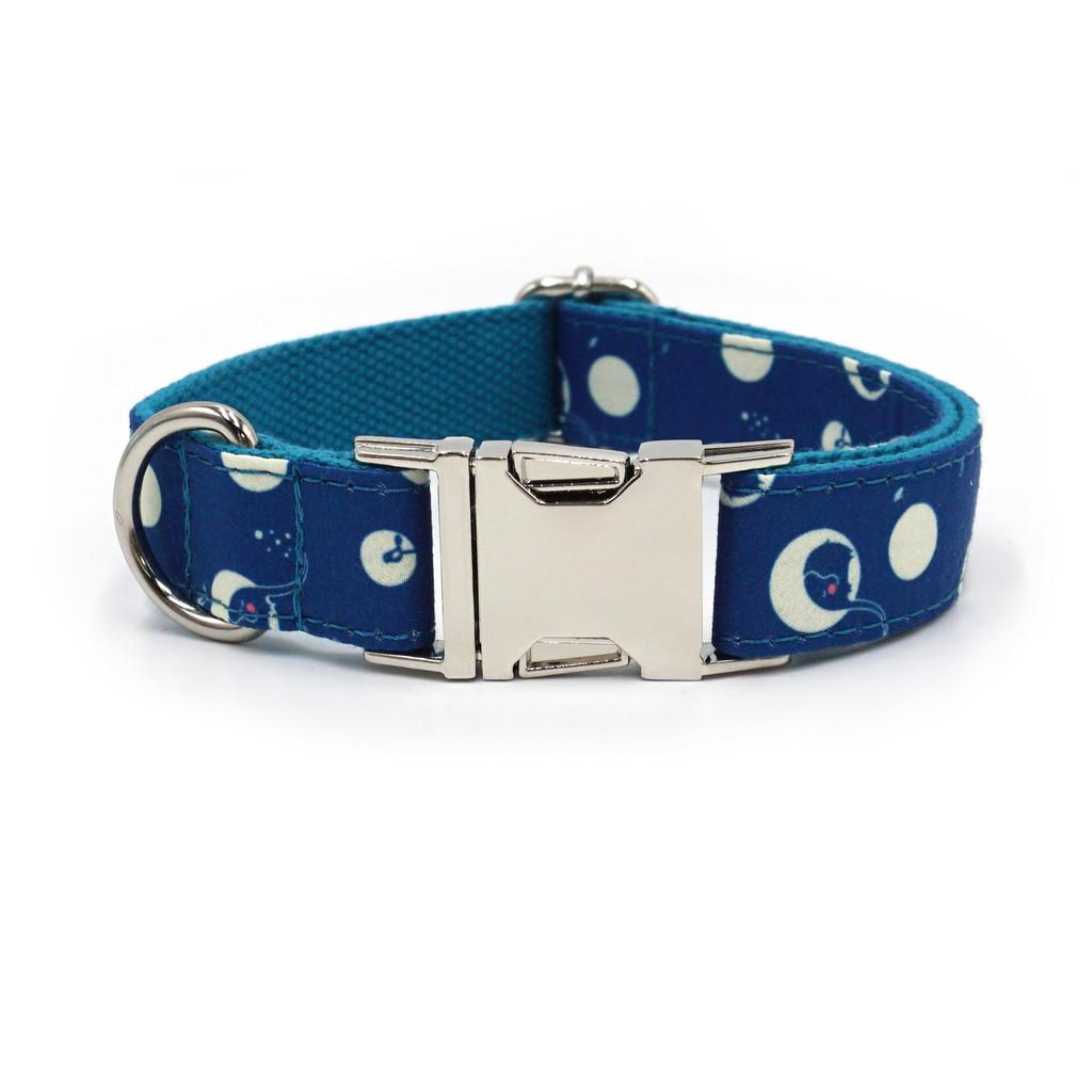 Pet Collar With Silver Buckle For Small Dogs Cotton Material Cute Flower Pattern Breathable Design