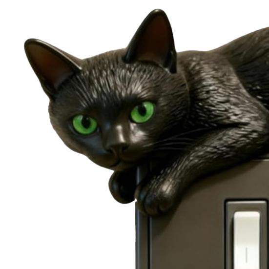 Черный кот накладка на выключатель 3D собака накладка на выключатель животное накладка на тумблер для дома офиса комнаты декоративные аксессуары