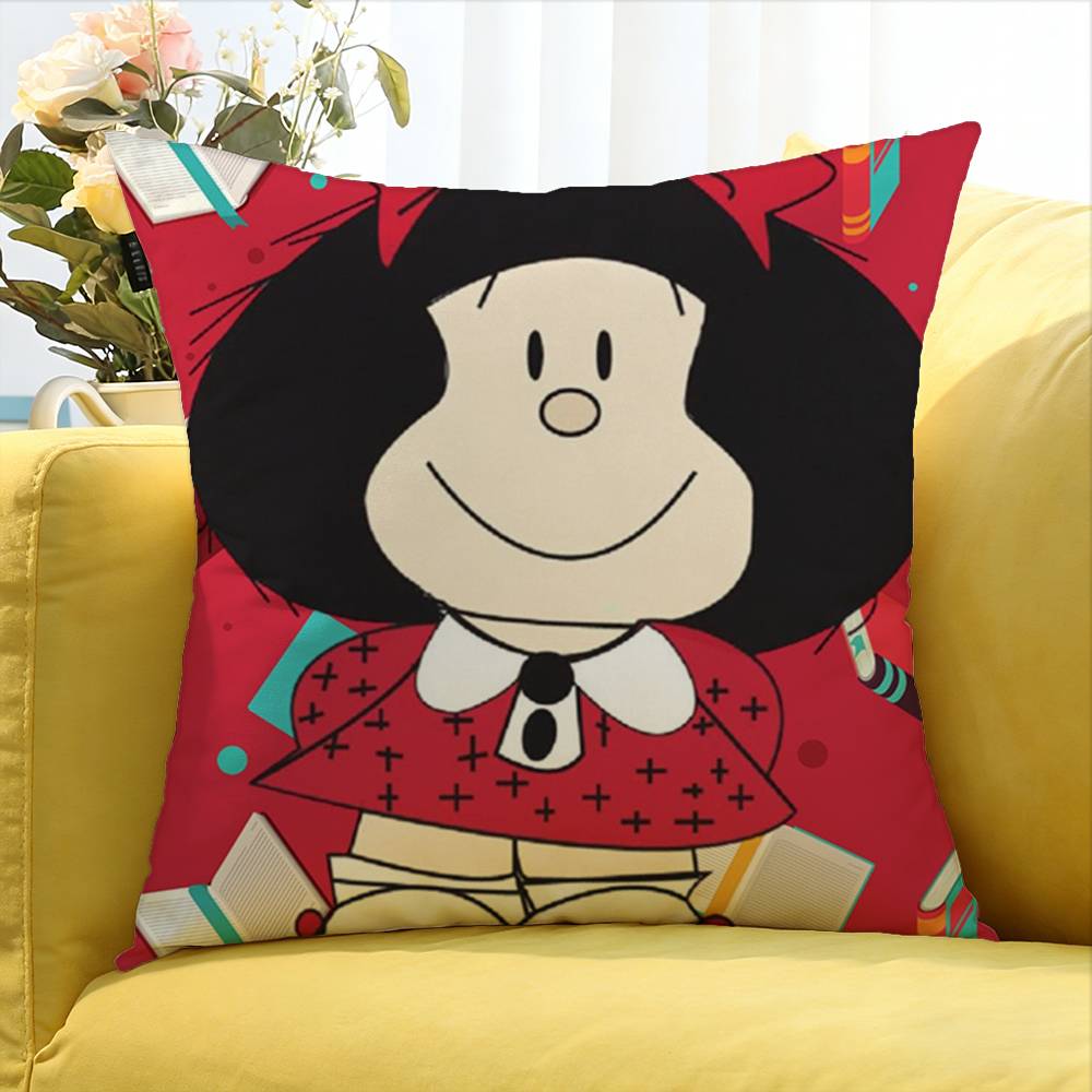 Cartoon Cute MMafalda World Various Sizes Square Pillow Case For Car Home Bedchamber Decor
