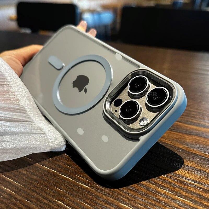 Роскошный новый официальный серый чехол для IPhone 15 14 13 12 11 Pro Max Plus матовый Magsafe Магнитный защитный чехол для беспроводной зарядки