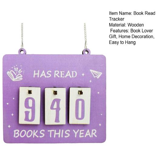 Hanging Book Read Tracker Handmade Wooden Book Counter Has Read Book This Year Bookshelf Hanging Sign Book Lovers Gift