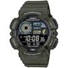 Мужские цифровые часы Casio Collection Green WS-1500H-3BVEF - Полимер - Черный - Водонепроницаемость 10 АТМ