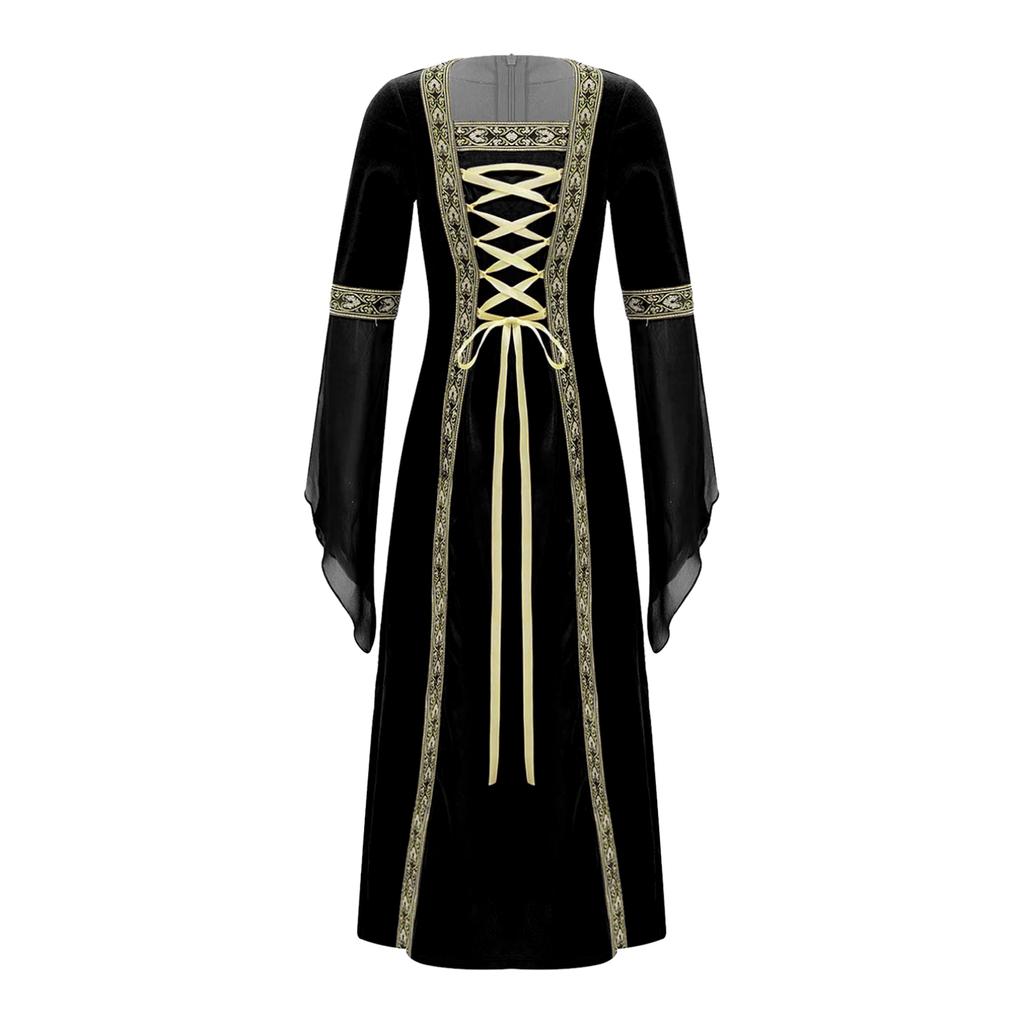 Детское винтажное платье эпохи Возрождения для девочек, готический средневековый костюм, платья макси, костюм для косплея на Хэллоуин