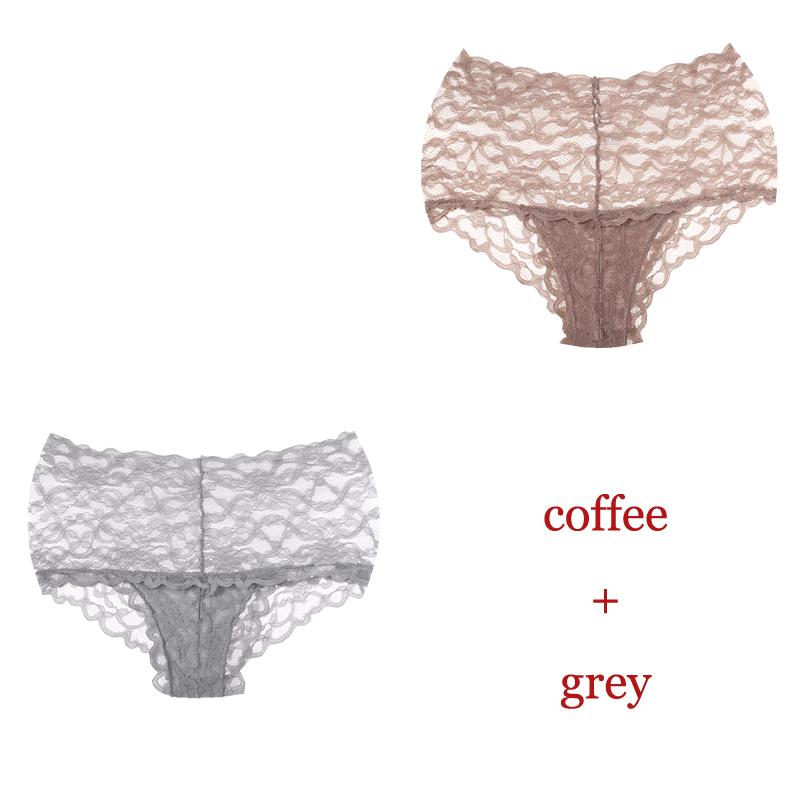 CINOON 2 шт./лот Новые трусики Женское кружевное нижнее белье Сексуальные трусы с высокой посадкой Вышивка Стринги Нижнее белье Однотонное Прозрачное Женское белье