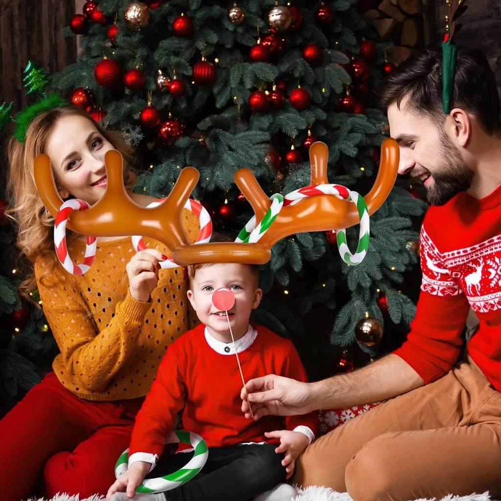 1 шт., повязка на голову из ПВХ, детская игрушка, милые надувные рога, надувная шляпа с рогами северного оленя, рождественские игрушки, детские рождественские игрушки, подарок