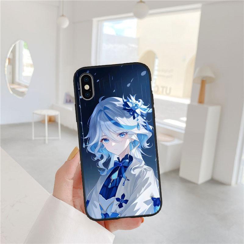 LO48 Genshin Impact Фурина Этер Мягкий силиконовый чехол для телефона для iPhone 16 15 14 13 12 Pro Max Plus Mini