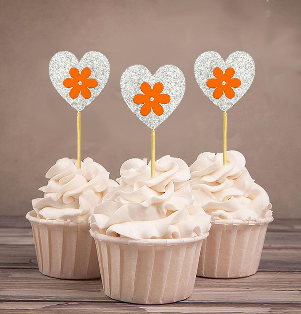 Дарлинг Сувенир| Блестящие топперы для кексов в форме сердца | Свадьба - Украшения для десерта на день рождения - упаковка