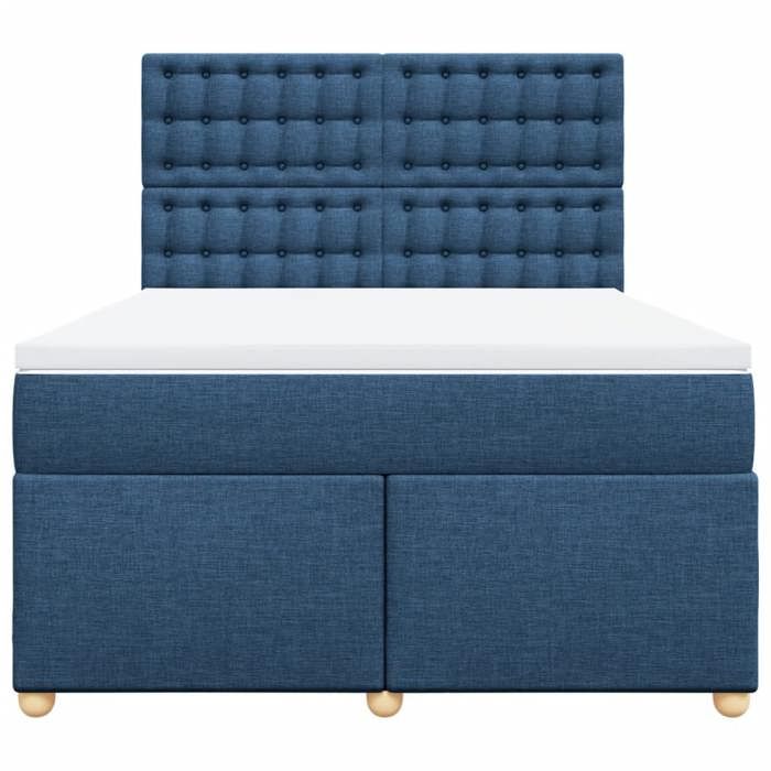 Maison Exclusive - Sommier à lattes de lit avec matelas Bleu 160x200 cm Tissu