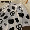 Cookie Print Short-sleeved T-shirt Loose Casual Girls Korean Version Loose Couple Short-sleeved Commuter