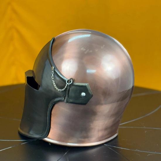 Barbouta Helmet 18G Steel Two Tone Copper Gray Armor Perfect for LARP, Cosplay, Reenactments,