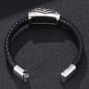 Панк кожаный браслет для мужчин Череп скрещенные кости браслет Шарм нержавеющая сталь браслеты модные мужские украшения