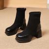 Модные новые ботинки для женщины Нескользящие Осенне-зимние Однотонные 2024 Высокое качество Модные Уличные Женские Ботильоны Botines Mujer