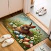 1Pcs Anti Fatigue Kitchen Rugs, Easter Bunny Eggs Print Waterproof Non-Slip Thick Cushioned Kitchen Mat Heavy Duty Comfort Standing Mat for Kitchen