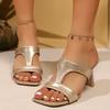 Мода 2025 Лето Открытый Носок Женские Тапочки Мода Уличная Платье Новинка Большой Размер Бестселлер Нескользящие Элегантные Высокие Каблуки Zapatos Mujer