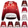 Women's Casual Fashion Round Neck Pullover Winter Christmas Printed Plush Sweatshirt