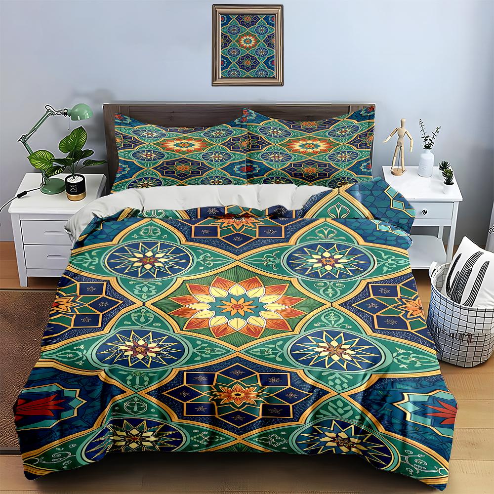 Geometric, floral, intricate. Bedding Duvet cover sets Duvet covers Pillowcases gifts (1 * Duvet Cover 2 * Pillowcases, without duvet insert)
