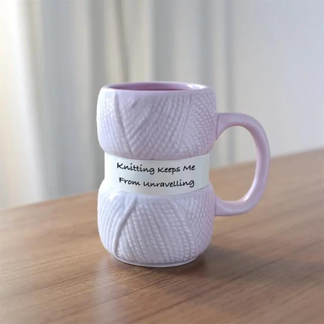 Hot Knit Style Ceramic Coffee Mug Coffee Cup, Colorful Yarn Ball Mug, Tea Cup Gift, Summer and Winter Drinkware, Kitchenware