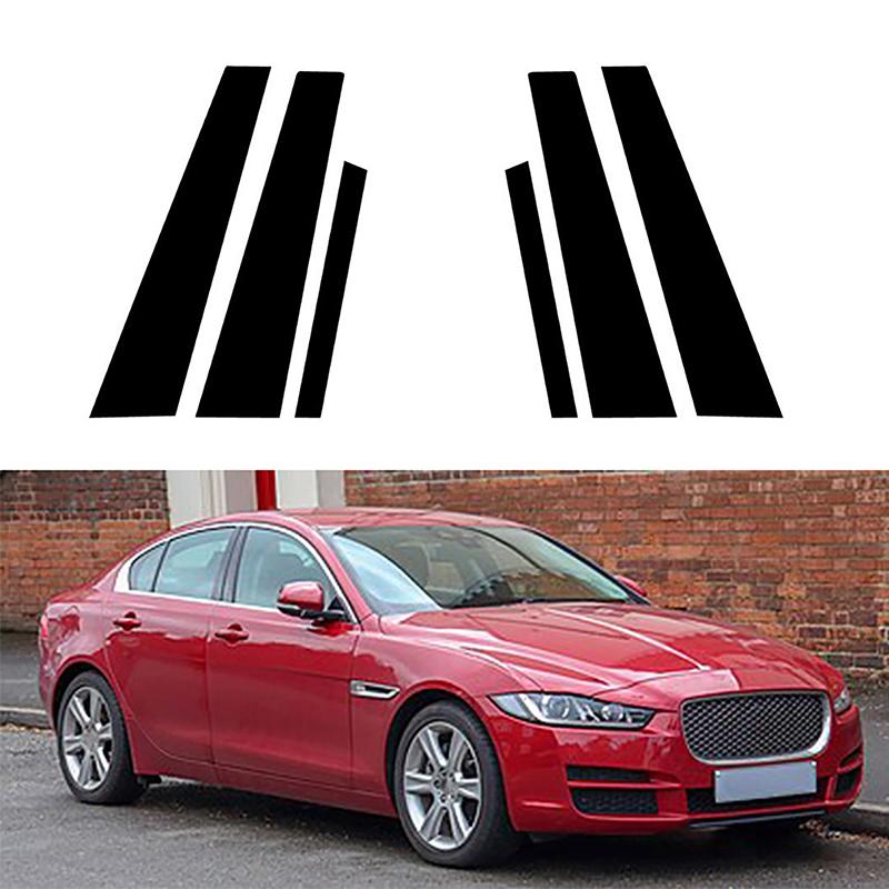 6Pcs Car Pillar Posts Window Molding Cover Trims BC Column Panel Parts Decoration Stickers Styling For Jaguar XE X760 2016-2023