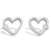 [C6918] - BO Silver 'Joyful Hearts' Silver White (rhodium Plated) - 10x11 Mm
