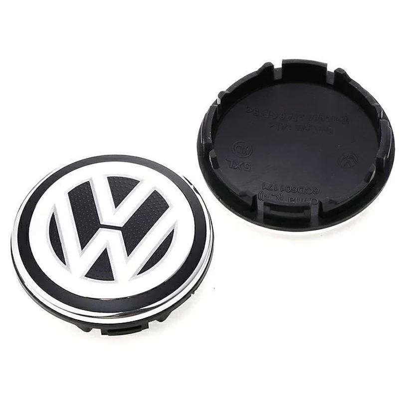 56MM/65MM/66MM Original Car Wheel Center Hub Caps Covers For Volkswagen VW R GTI Emblem Auto Badge Hubcaps Decoration Accessorie