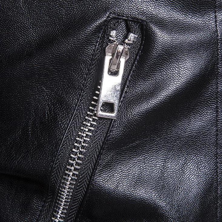 Men's Lapel Zipper Leather Jacket Trend Loose Biker Jacket PU Jacket