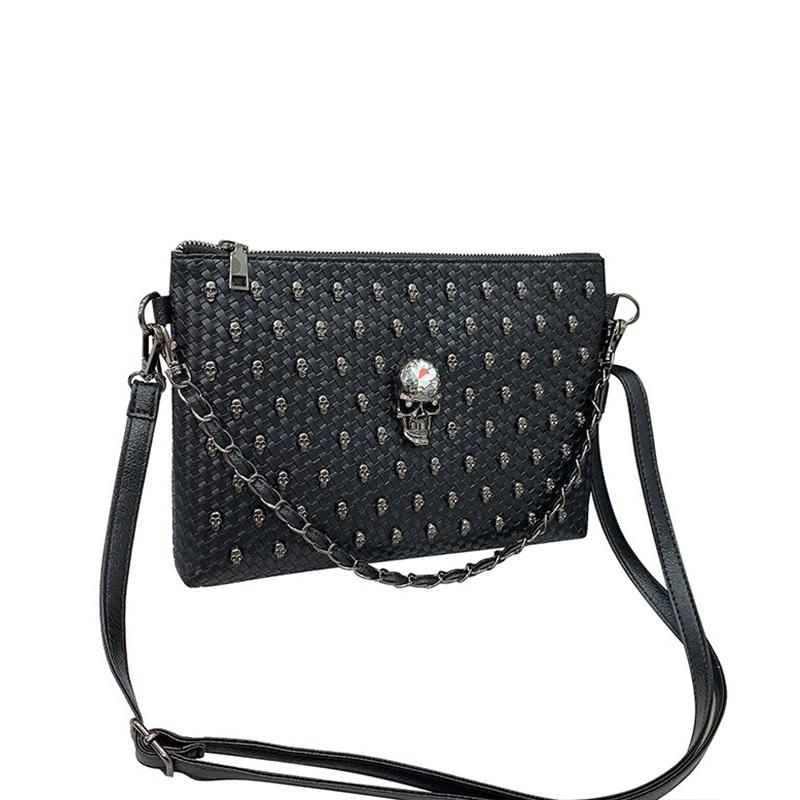 Skull Purse Studded Punk Coffin Goth Rivet Purses and Handbags Crossbody Satchel Shoulder Bag Clutch Purse Wallet Messager Bag