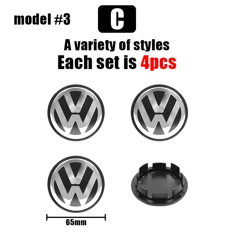 For VOLKSWAGEN 4pcs 55mm 65mm Car Wheel Center Caps Hubcap Cover Accessories For Volkswagen PASSAT Sagitar BORA JETTA GOLF POLO