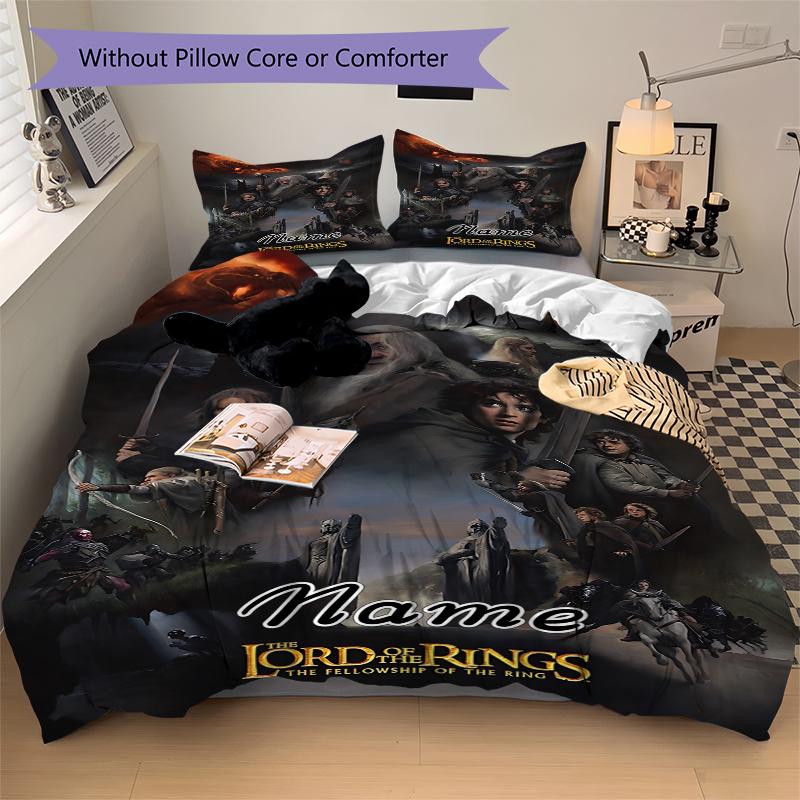 Custom Textile Middle-earth Adventure Bedding 3 Piece Set HD Print Duvet Cover Pillowcases for Teens Adult Bedroom Decoration