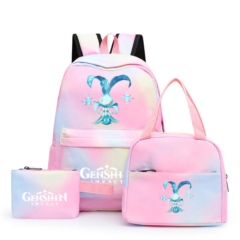 3Pcs/set Anime Girl Backpack Set School Students Kawaii Back To School Backpack Boy Children Lunch Bags Pencil Box