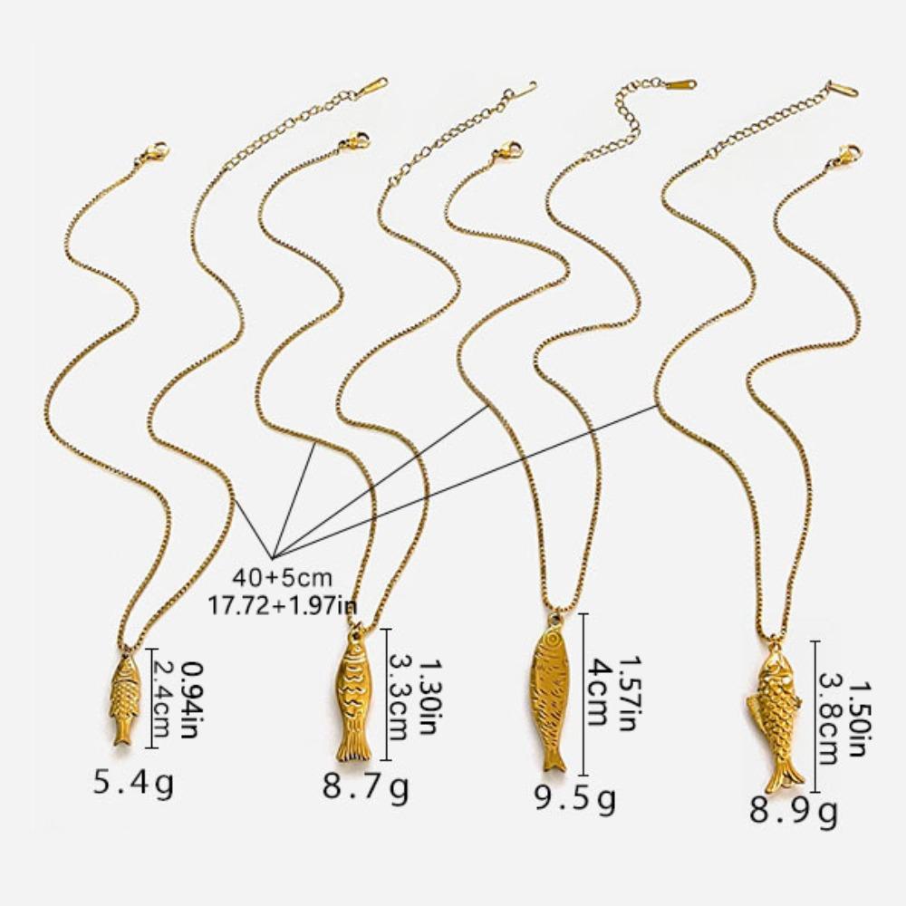 Золотая мини-рыбка ожерелье из нержавеющей стали океан стиль пляжная цепочка чокер отпуск